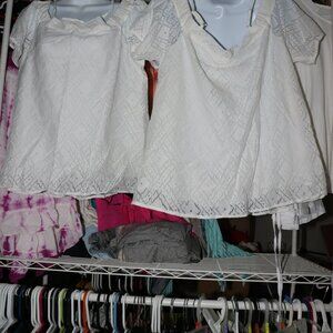 Jade Melody Tam White Lace Off Shoulder Blouse